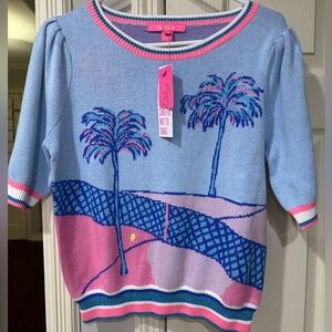 Lilly Pulitzer NWT! Ravello Blue Perfect Match Intarsia Vivie Sweater size small